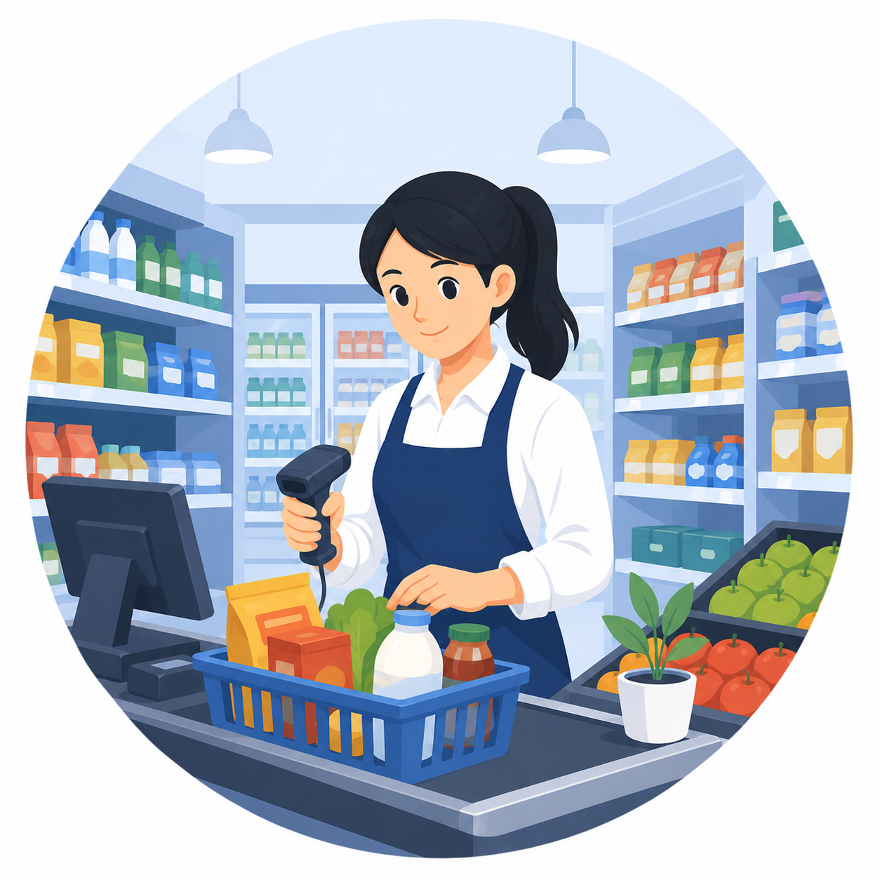 Ilustrasi bidang retail dan supermarket di Jerman